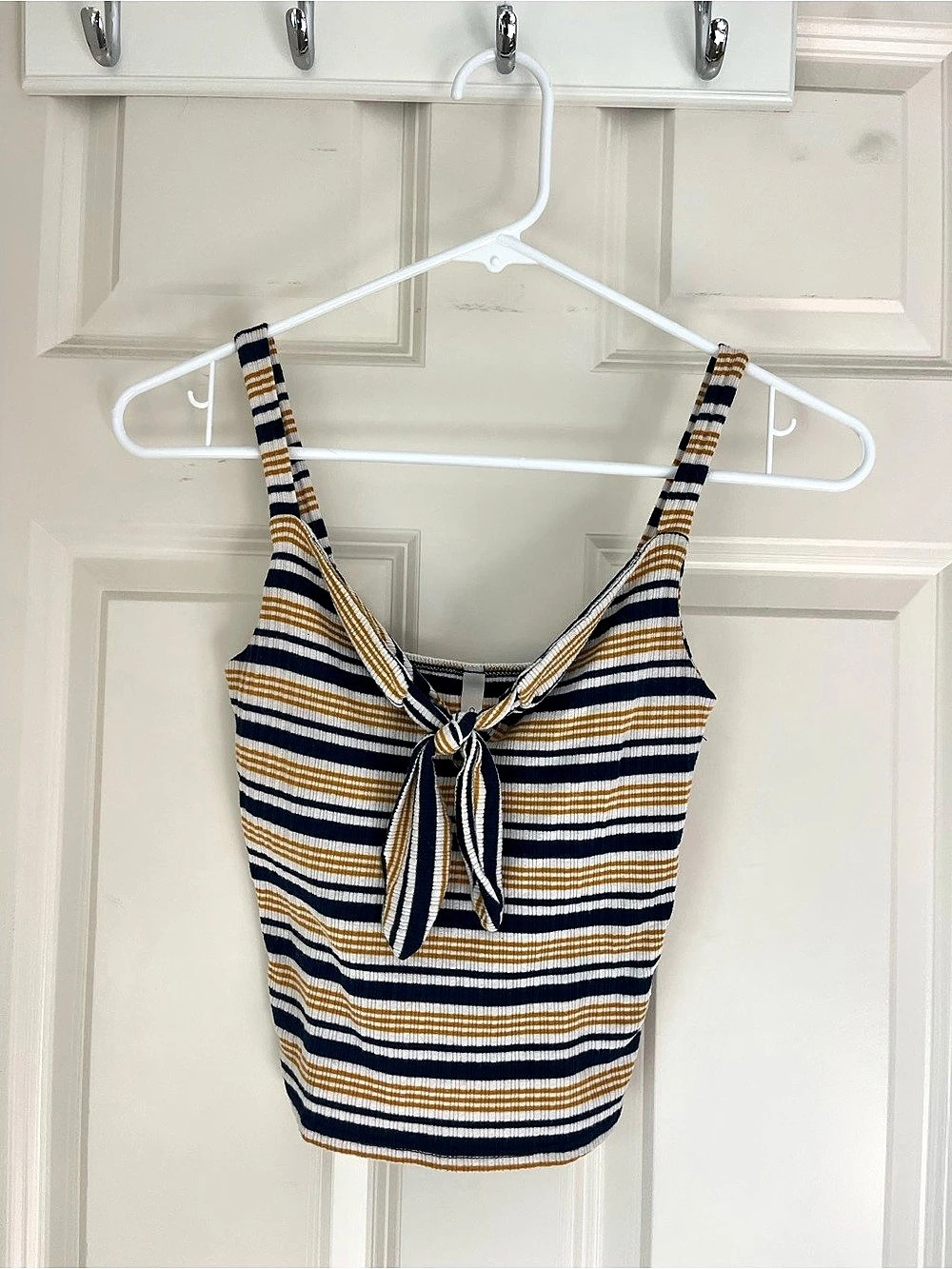 Chocolate brand Striped Tie-Front Camisole in Blue & Yellow